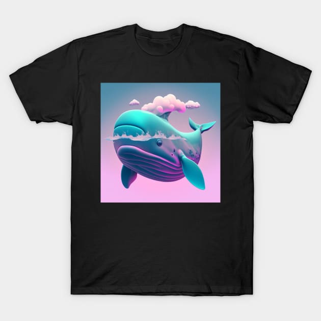 Vapor Wave Whale T-Shirt by TheArtfulAllie